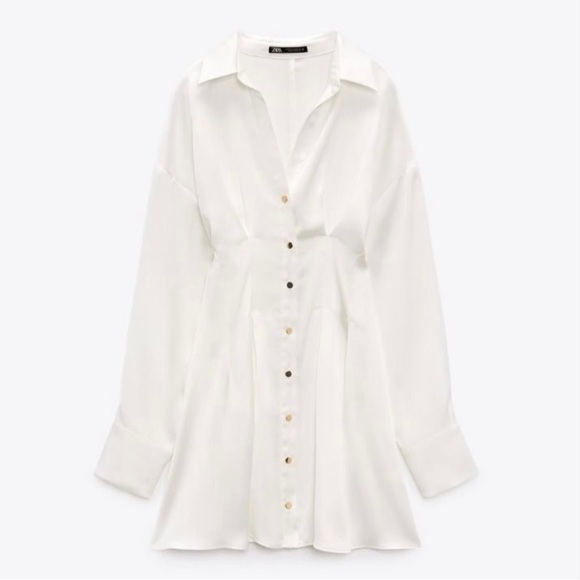 Zara darted satin effect mini dress BLOGGERS FAVORITE!!!! - Picture 7 of 9